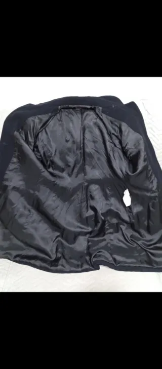 Abrigo largo negro mujer marca Zara Classic