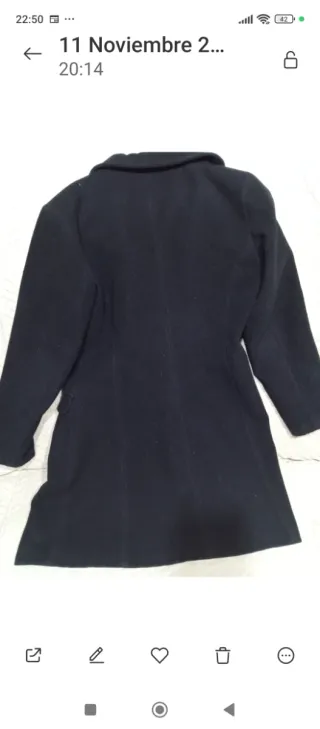 Abrigo largo negro mujer marca Zara Classic