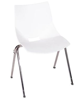 Sedie imbottite in plastica bianche e argentate