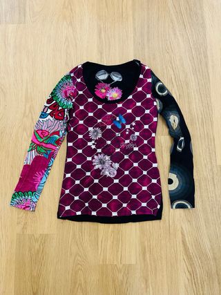 Blusa Desigual Multicolor Flores Mariposa