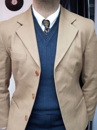 Giacca Blazer Vintage "Piu & Piu" Italy Beige Tg M