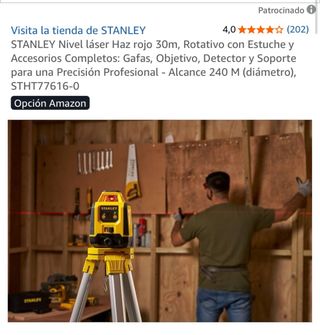Nivel Láser Stanley Rojo con Detector