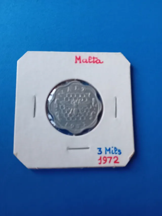 Moneda Malta 3 Mils 1972
