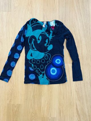 Blusa Desigual Mickey Mouse Azul y Turquesa