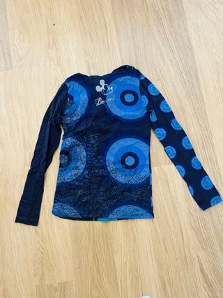 Blusa Desigual Mickey Mouse Azul y Turquesa