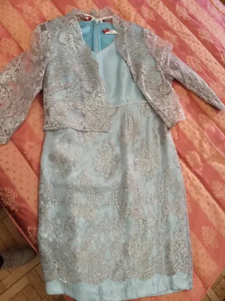 Traje de fiesta azul plateado talla XXXL