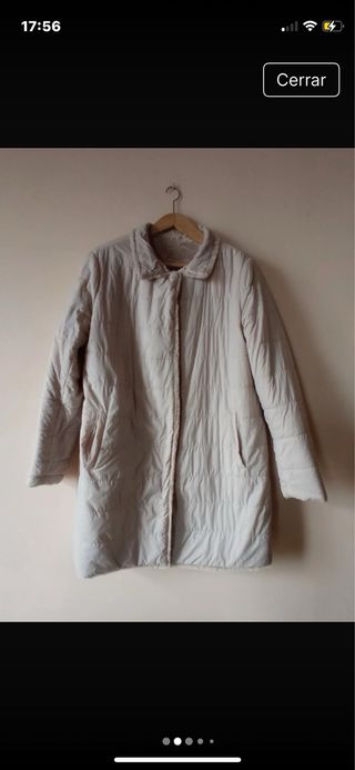 Abrigo pelo reversible a gabardina