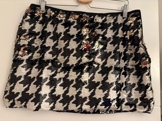 Falda lentejuelas houndstooth