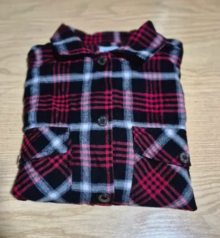 Camisa Zara cuadros roja y negra