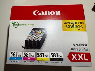 Pack 4 Cartuchos Tinta Canon 581 XXL C M Y BK