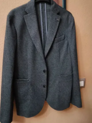 Chaqueta hombre Mango Gris Texturizada