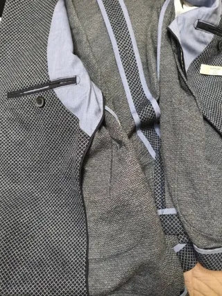 Chaqueta hombre Mango Gris Texturizada