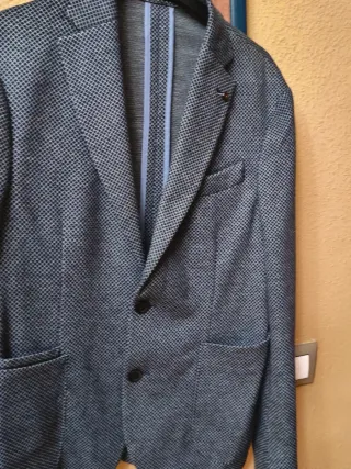 Chaqueta hombre Mango Gris Texturizada