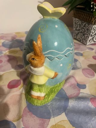 Portagioie Pasquale Uovo Coniglio Ceramica