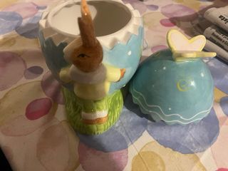 Portagioie Pasquale Uovo Coniglio Ceramica