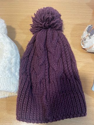 Gorro Roxy rayas marrón y rosa