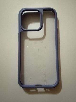 Custodia iPhone 14 Pro Trasparente con bordi lilla