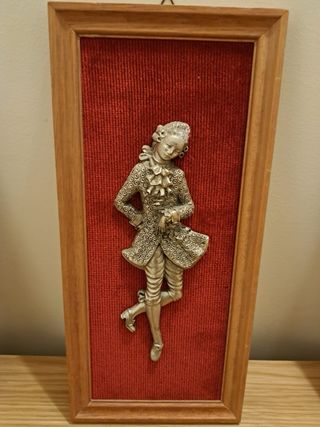 Trittico Quadri Peltro Lavorato Mano