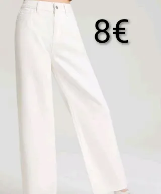 Pantalones anchos verdes 5€ vaquero blanco 8€