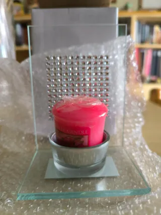 Portacandele decorato con strass