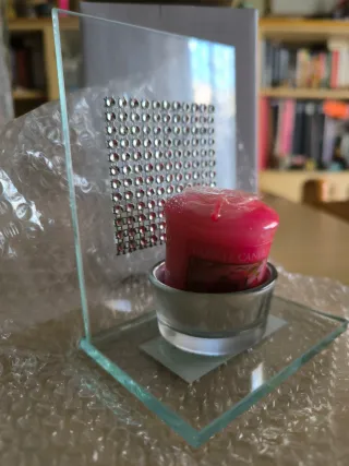 Portacandele decorato con strass