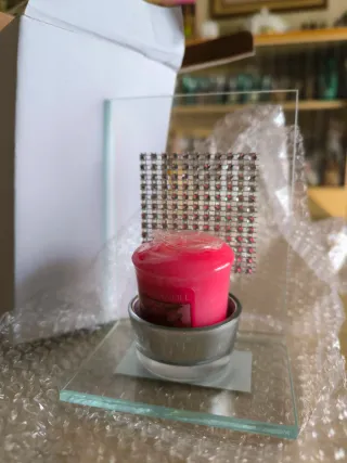 Portacandele decorato con strass