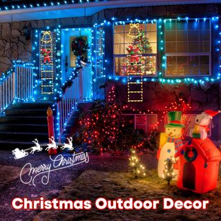 Luci per scale di Natale Babbo Natale LED 160cm 8 Modalità