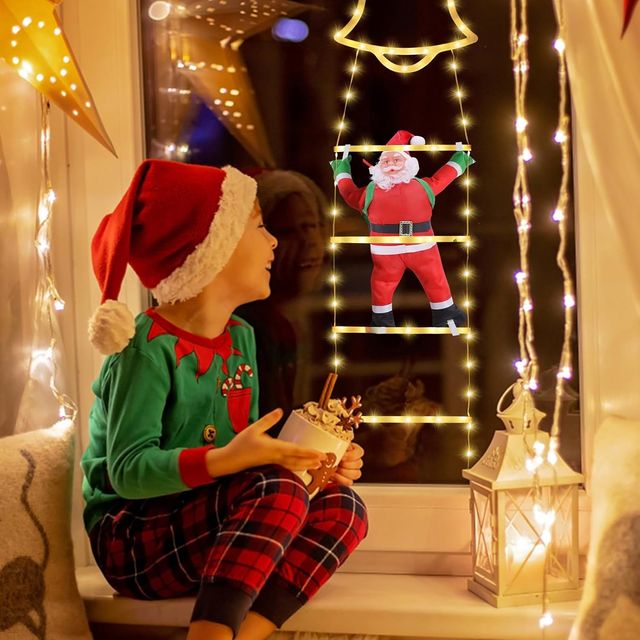 Luces Escalera Navidad Papai Noel LED 160cm 8 Modos