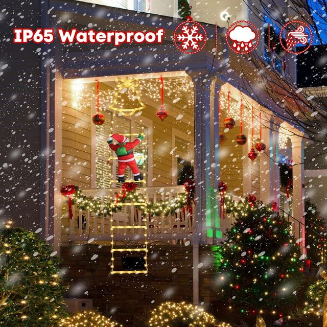 Luces Escalera Navidad Papai Noel LED 160cm 8 Modos