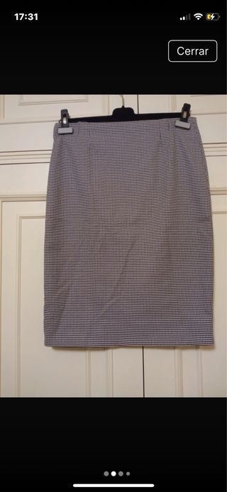 Falda pata de gallo asimétrica