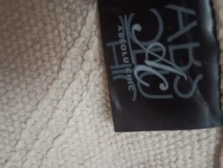 Tappeto in cotone beige e bianco