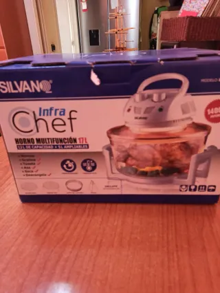 Freidora aire Horno Halógeno Silvano Cristal 12+5L