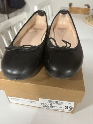 Bailarinas negras piel CASUAL Talla 39