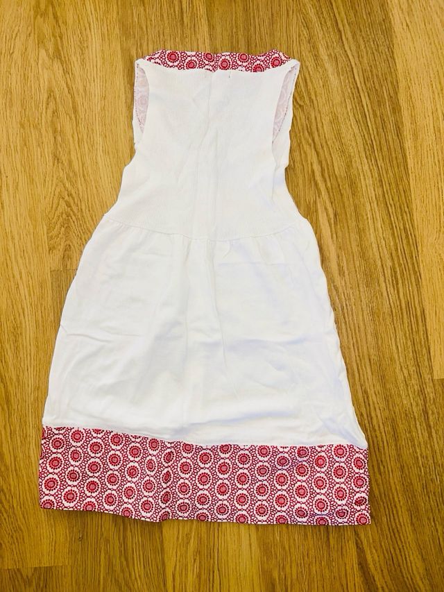 Vestido Mango Blanco con Estampado Rojo