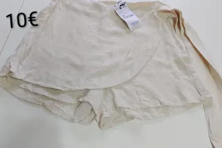 Falda pantalón beige Zara. Falda larga zhein