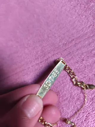 Esclava oro 18k con cadena y colgante