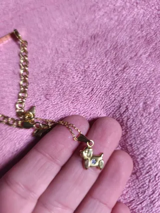 Esclava oro 18k con cadena y colgante