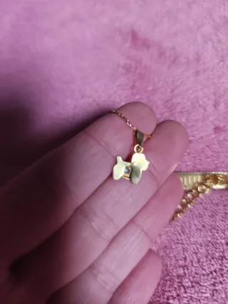 Esclava oro 18k con cadena y colgante