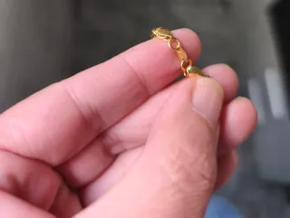 Esclava oro 18k con cadena y colgante