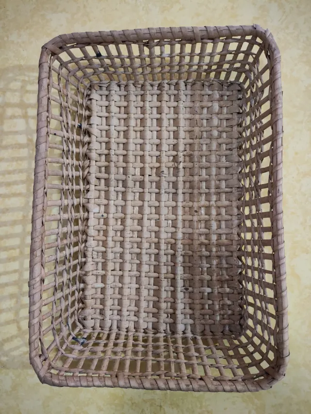 Cesta in vimini rettangolare intrecciata - Decorazione