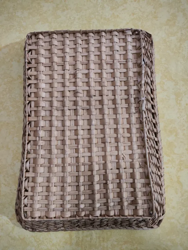 Cesta in vimini rettangolare intrecciata - Decorazione