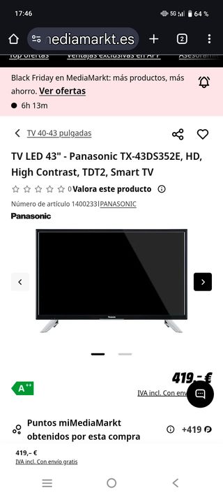 TV LED 43 Panasonic TX-43DS35SE Smart TV