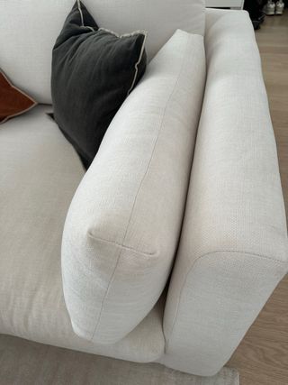 Sofá modular 2 plazas + puff beige