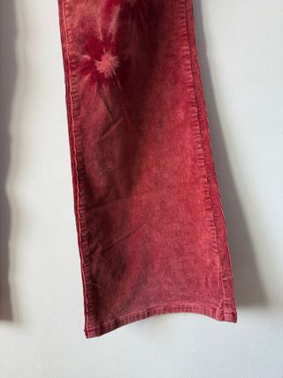 Pantalones Flare Vintage Boho Hippie Rojo Talla M