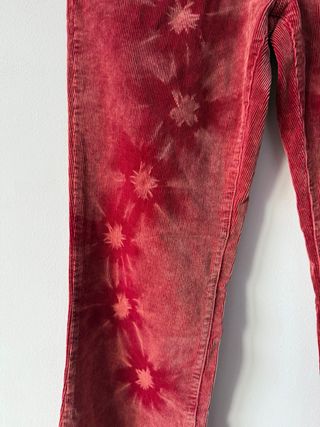 Pantalones Flare Vintage Boho Hippie Rojo Talla M