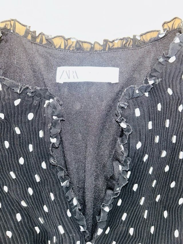 Vestido Zara Negro Lunares