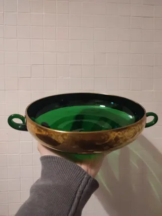 Coppa + 5 ciotoline vetro stile veneziano, Anni 60