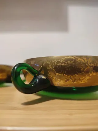 Coppa + 5 ciotoline vetro stile veneziano, Anni 60