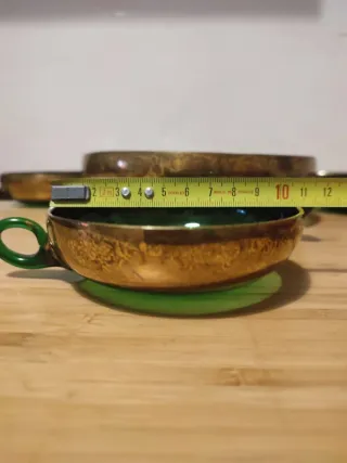 Coppa + 5 ciotoline vetro stile veneziano, Anni 60