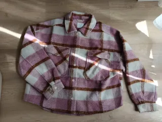 Chaqueta cuadros mujer marrón/rosa